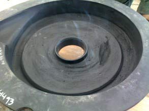 Damaged rubber liner